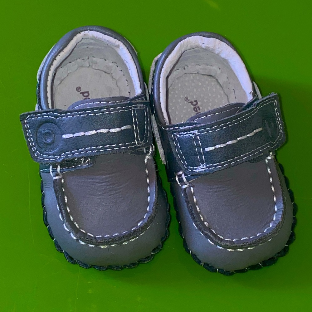 pediped Gray Baby Walker Shoes